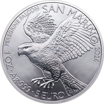 Monedă de Argint San Marino - Peregrine Falcon 1 uncie Argint 2026
