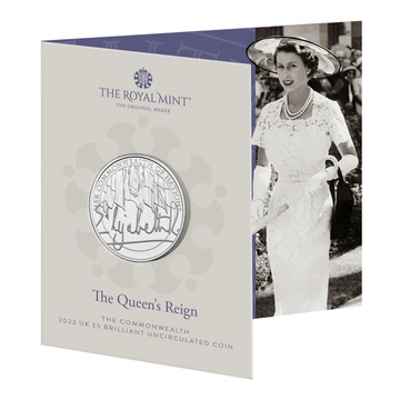 The Queen's Reign - Commonwealth Cupronichel £5 2022