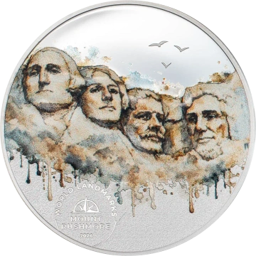 Cook Islands Mount Rushmore colorată 1/2 oz Argint 2026 Proof
