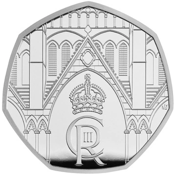 Încoronarea Majestății Sale Regele Charles al III-lea 50p Argint 2023 Proof