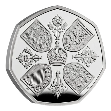 Regina Elisabeta a II-a 50p Argint 2022 Proof Piedfort Coin