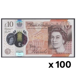Bancnot de 10 Lire Sterline Britanice - Regina Elisabeta a II-a 100 buc. Circulat