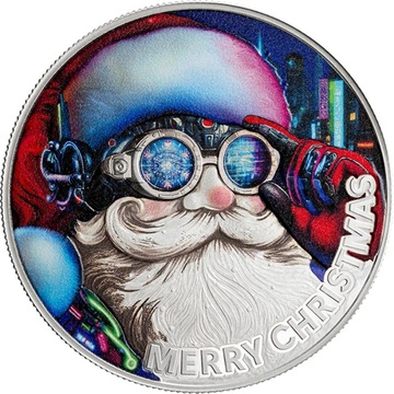 Monedă de argint Cyber Claus 1/2 uncie de argint 2025 Prooflike