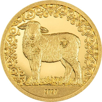 Monedă de Aur Lunar Year of the Sheep 0,5 g 2027 Proof