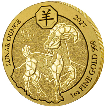 Monedă de aur Lunar Ounce - Anul Caprei 1 uncie de aur 2027