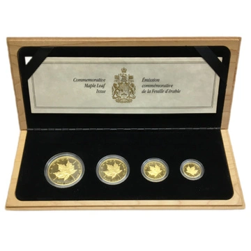 Set 4 monede de aur Canadian Maple Leaf 1989 Proof