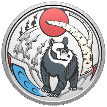 Monedă din argint Canada: Clan Animals - Bear colorată 15 dolari 2026 Proof