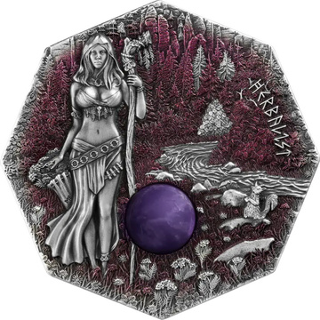 Witchcraft - Herbalist colorată 2 oz Argint 2025 Amethyst Antiqued Coin
