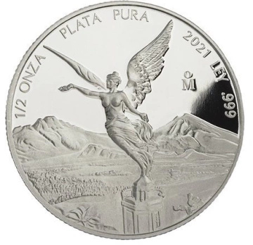 Mexican Libertad 1/2 uncji Srebra 2021 Proof
