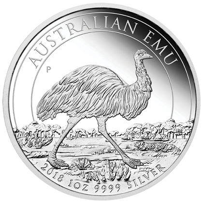 Australijski Emu zestaw - Srebrna Proof moneta 1 uncja 2018 i 2019