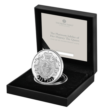 The Platinum Jubilee of Her Majesty The Queen £5 Srebro 2022 Proof 