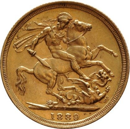 Złoty Suweren- Królowa Wiktoria Great Britain Gold Sovereign 1887-1893